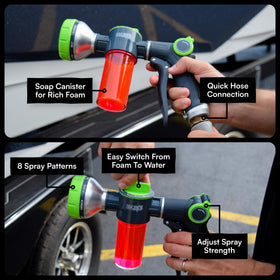 Boat Juice Hydrosuds used dockside on a weekend wash for faster, less strenuous detailing