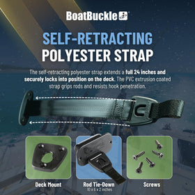 BoatBuckle close-up of retractor mechanism highlighting secure locking action