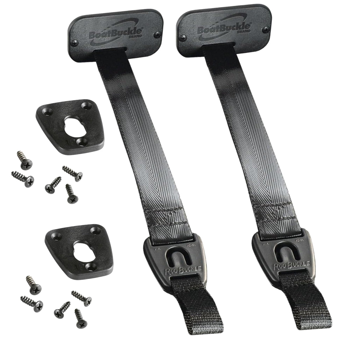 BoatBuckle front mount showing low-profile retractor and tidy rod storage benefit