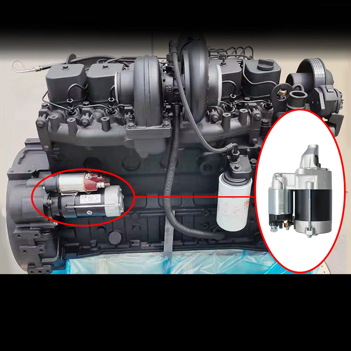 Boatrip starter installed on John Deere Gator showing direct replacement fit