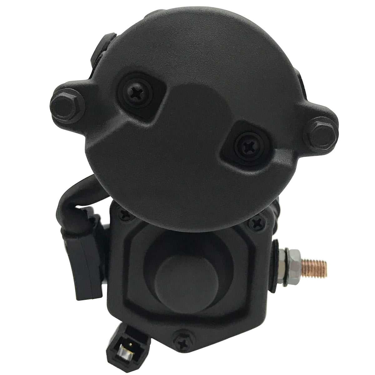 Boatrip starter installed on Harley motorcycle demonstrating direct-fit replacement benefit