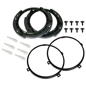 BOATSHIP front view of 7-inch headlight bracket kit showing complete contents and fit