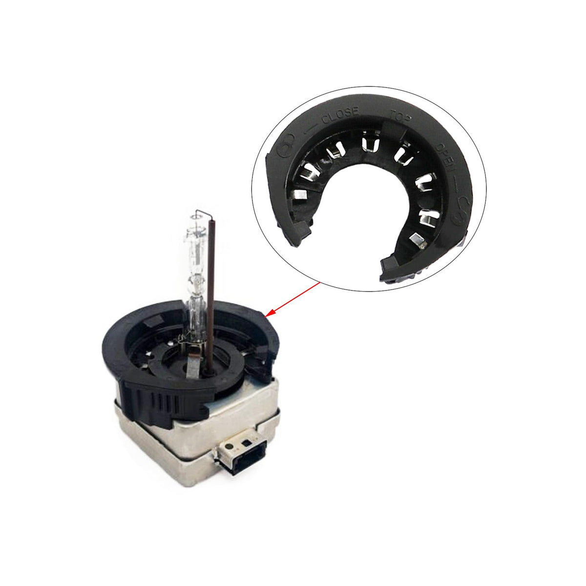 BOATSHIP retainer ring installed in headlight housing improving beam alignment
