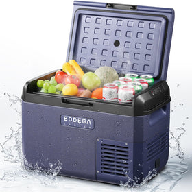 BODEGA front view showing compact fridge and easy placement benefit