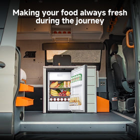 BODEGA fridge in camping scene showing reliable cold storage on the road