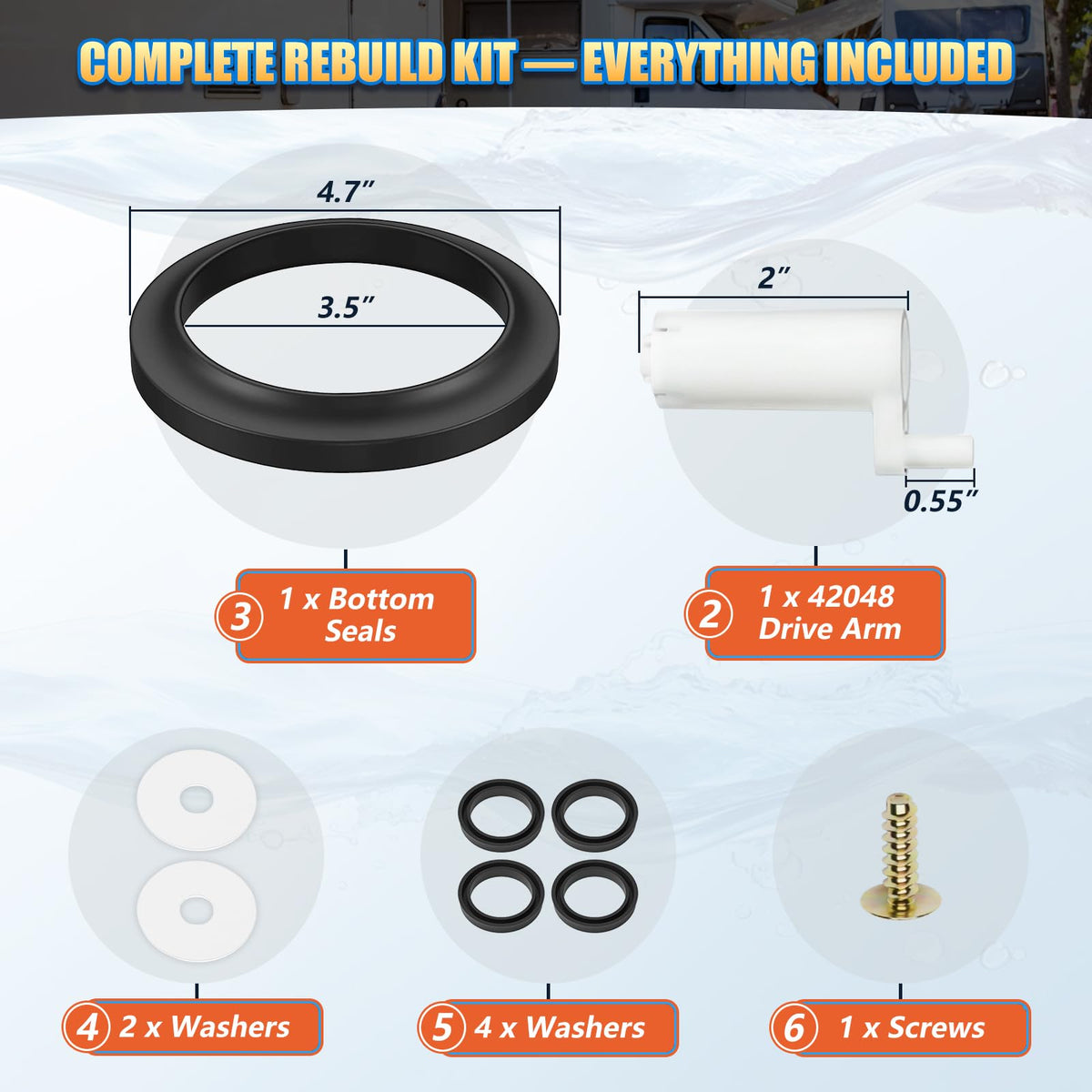 boeemi kit components laid out for quick DIY replacement convenience