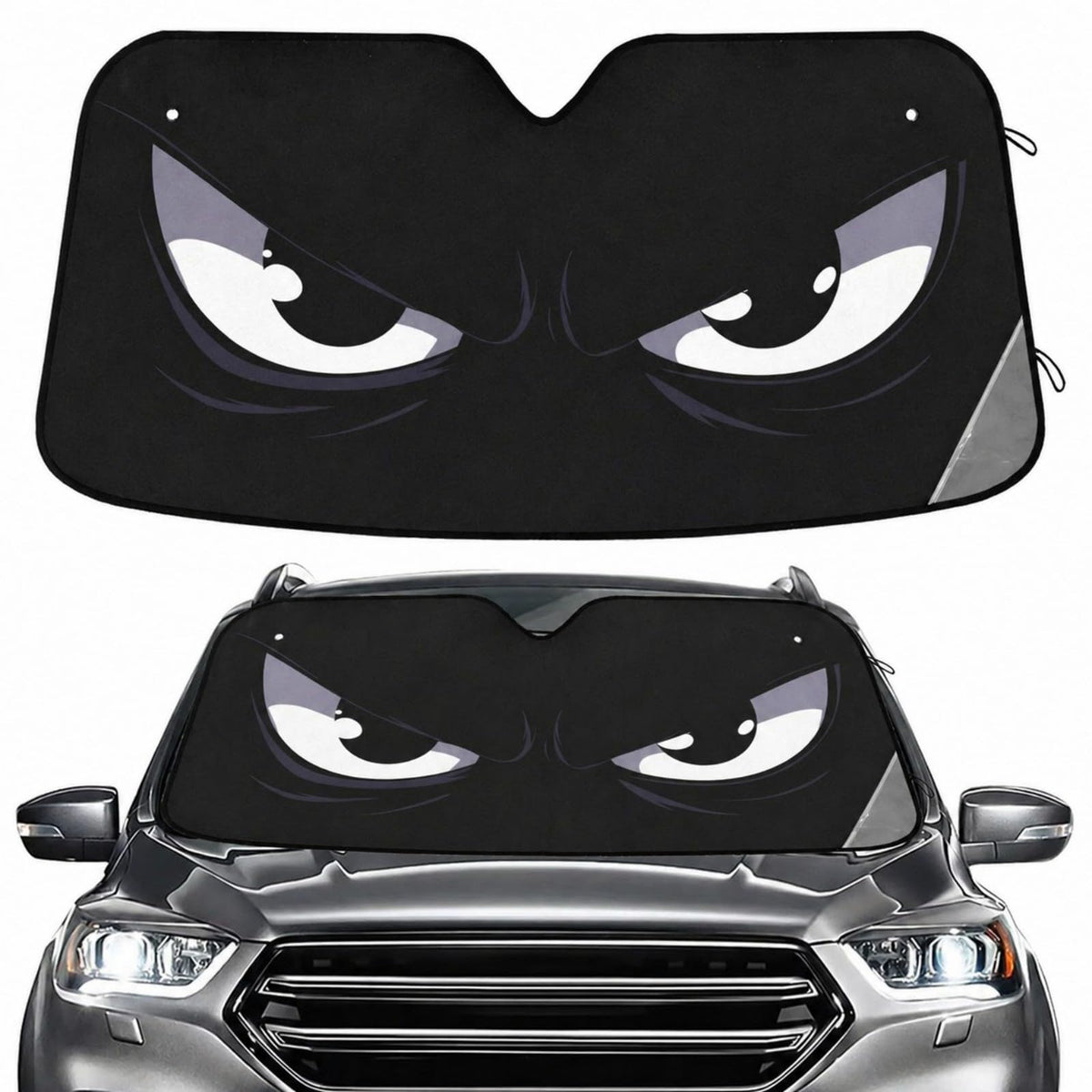 BOENLE installed front view showing full windshield coverage and cooling benefit