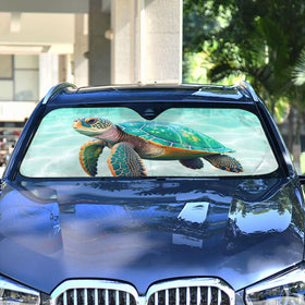BOENLE sea turtle teal installed in car showing reduced glare and cooler cabin benefit