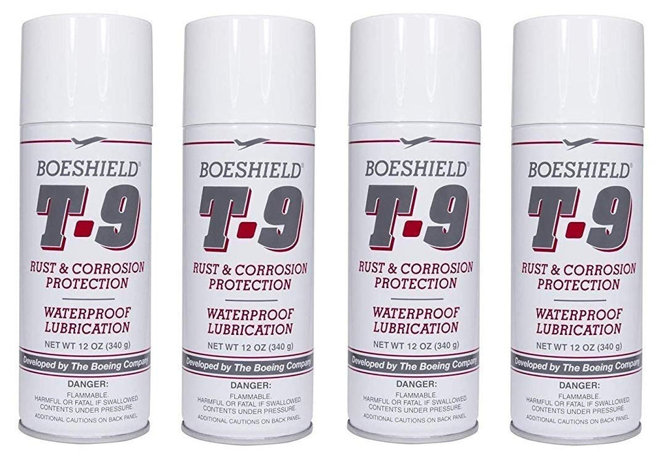 Boeshield T-9 front packaging showing label and corrosion protection benefit