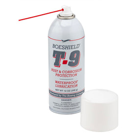 Boeshield T-9 close-up of spray nozzle and cap, enabling precise application and reach
