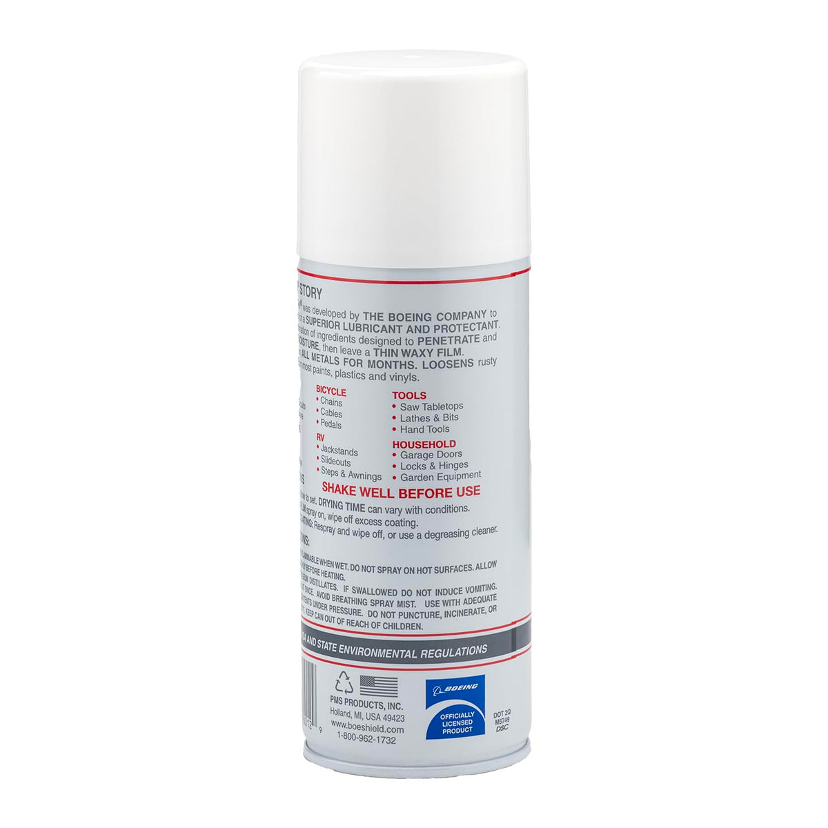 Boeshield T-9 12 oz can next to ruler for size scale, convenient portable protection
