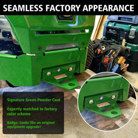 BOFiNEHY hitch mounted on Z300 series mower showing scale and factory look