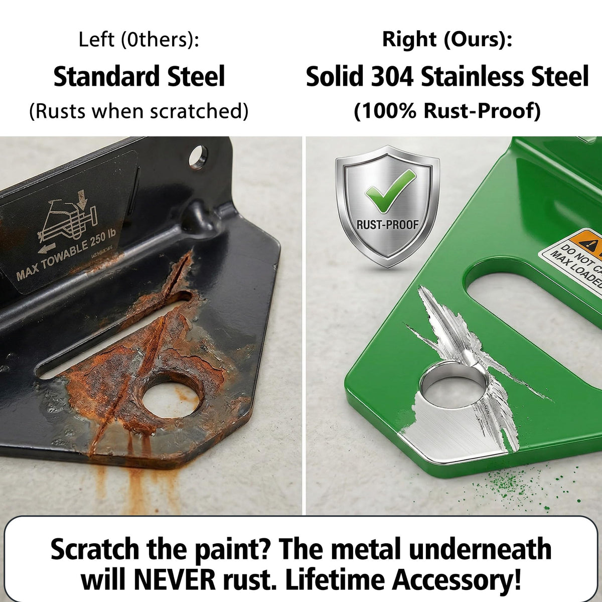 BOFiNEHY powder coat finish detail matching mower color for seamless aesthetic