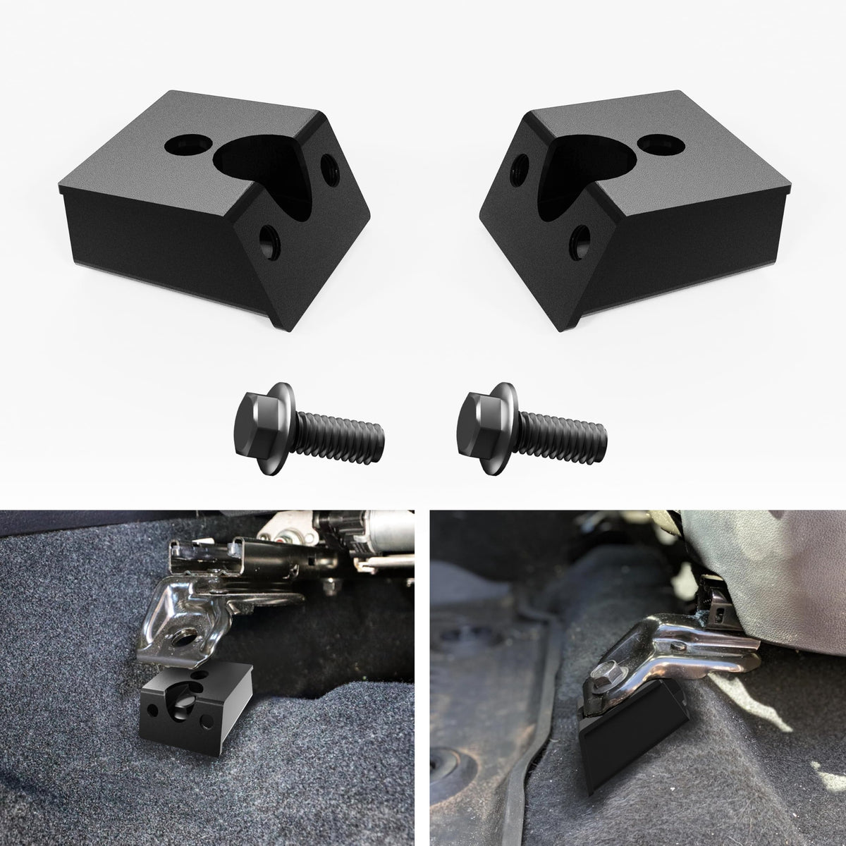 Bofn Racing front spacer front view showing fit and benefit of improved visibility
