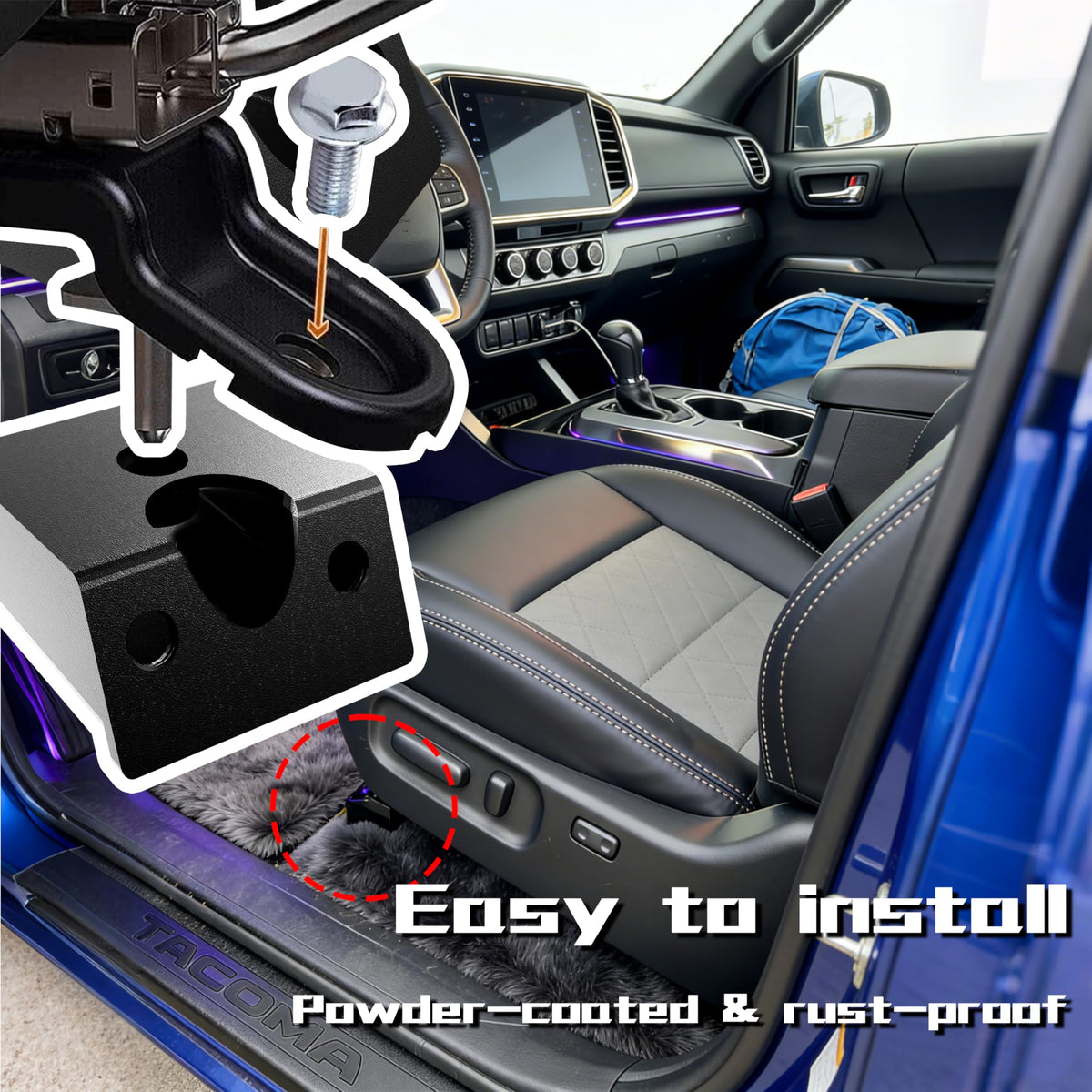 Bofn Racing spacer mounted on seat demonstrating raised driving position benefit
