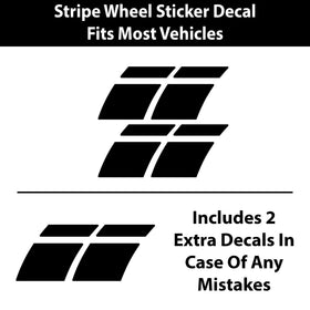 BOGAR TECH DESIGNS wheels with installed gloss red decals on a parked car showing striking visual accent