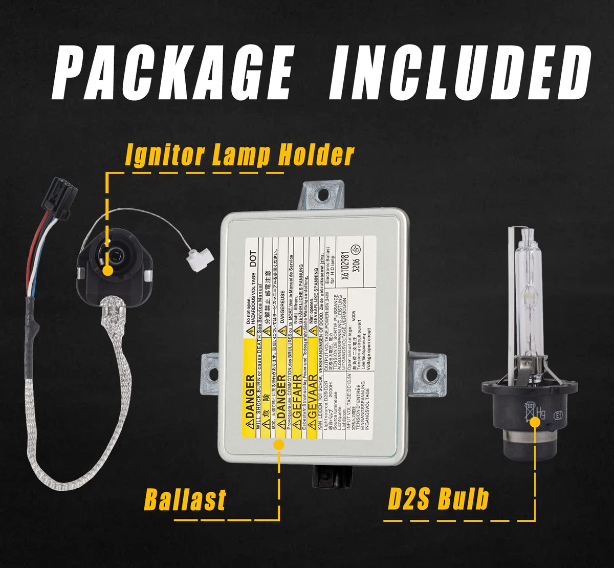 Boine ballast rear connector detail with OEM plug for reliable connection