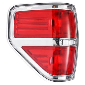 Boine left tail light front view showing chrome trim and improved appearance