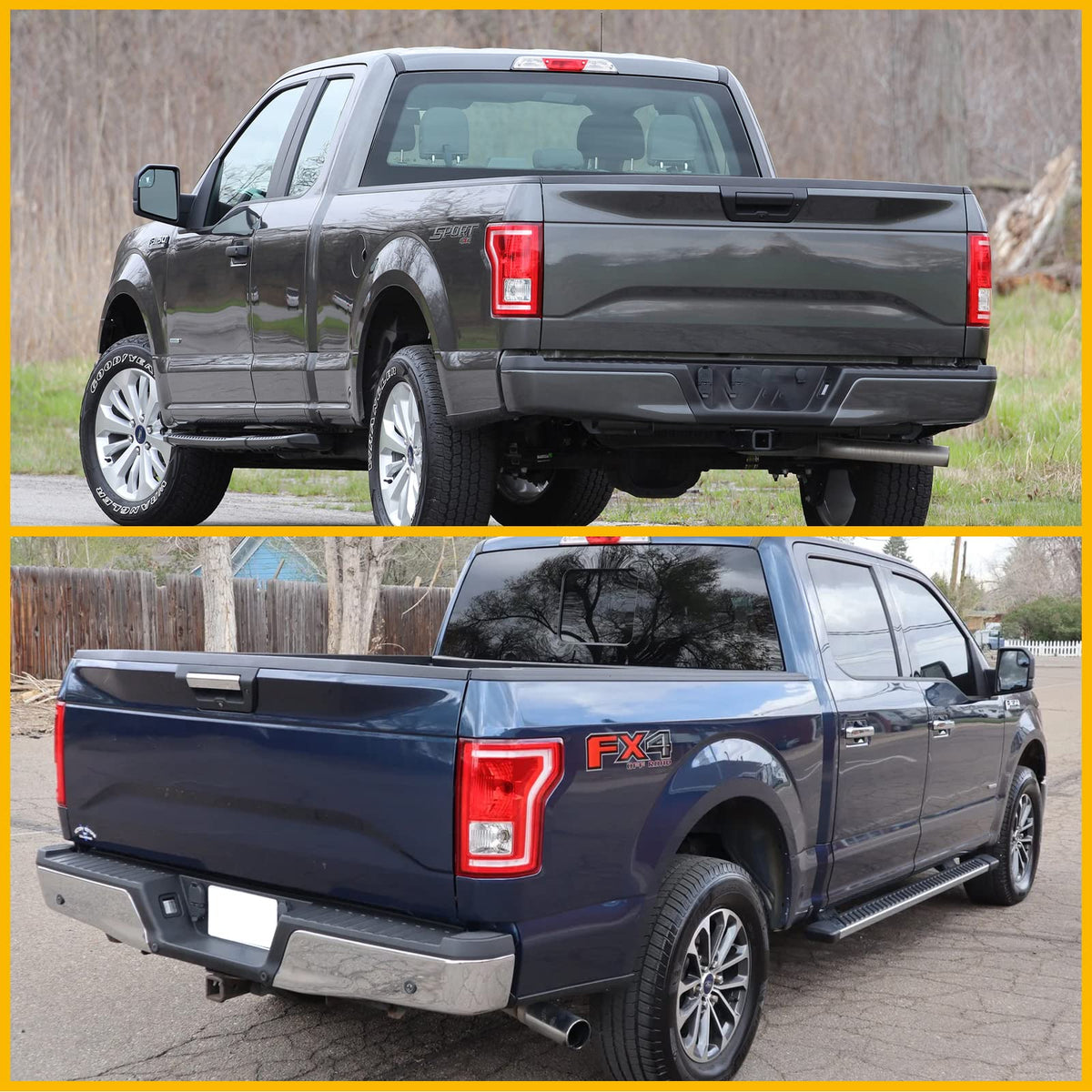Boine tail light lit on truck at night showing bright visible brake signal