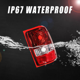 Boine tail light next to a hand showing compact size and easy handling
