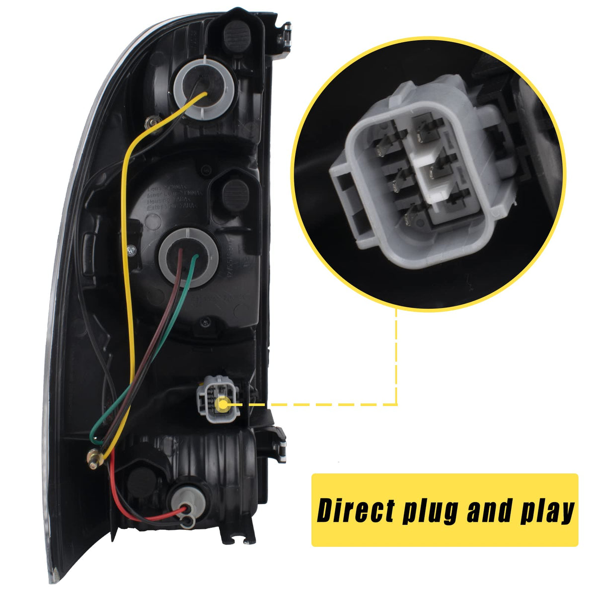 Boine backside showing connector and harness for easy plug-and-play