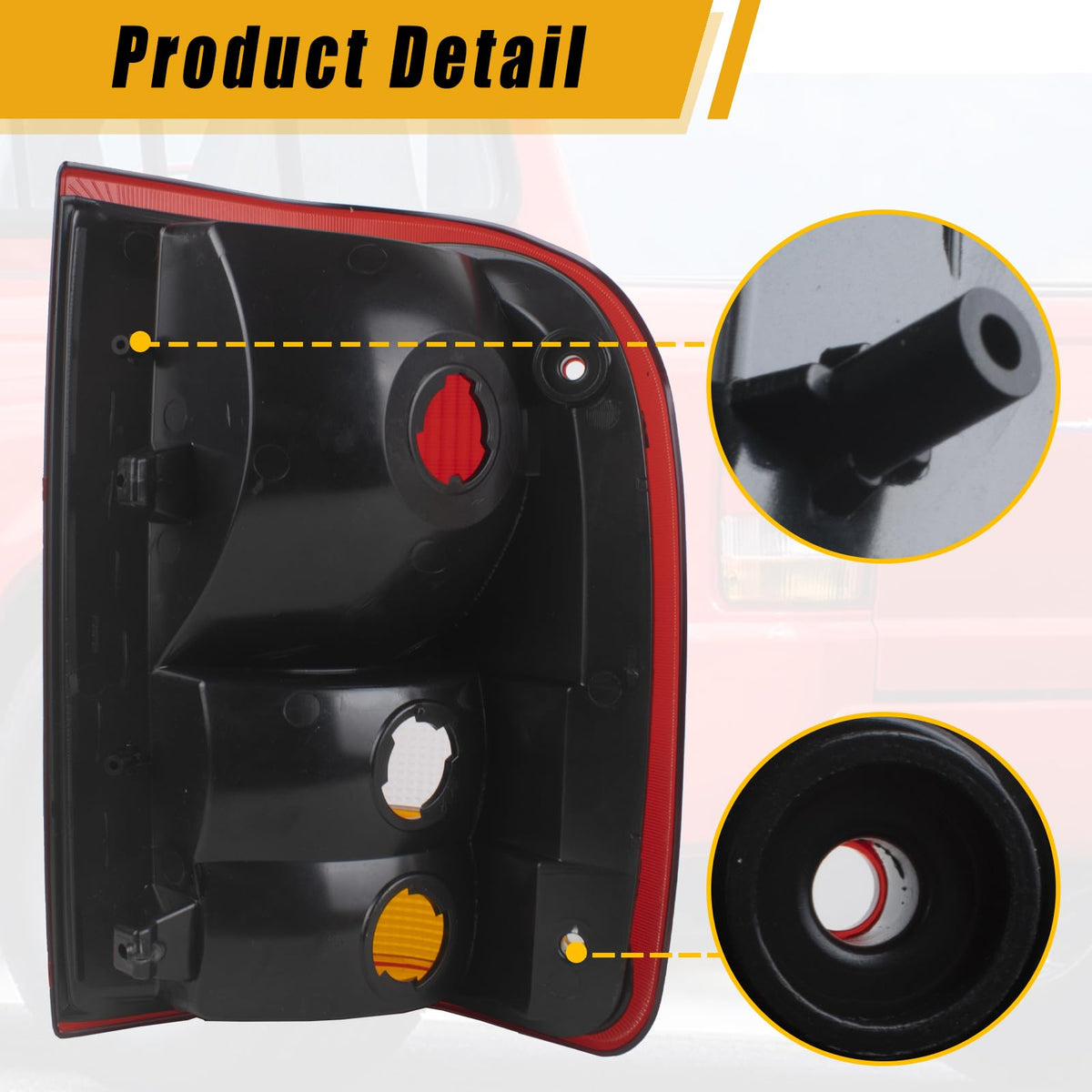 Boine tail light backside showing connector and mount for easy installation