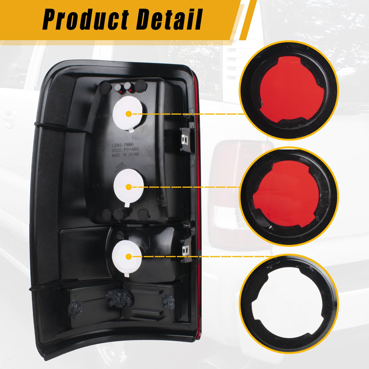Boine tail light backside with connector for easy plug-and-play installation