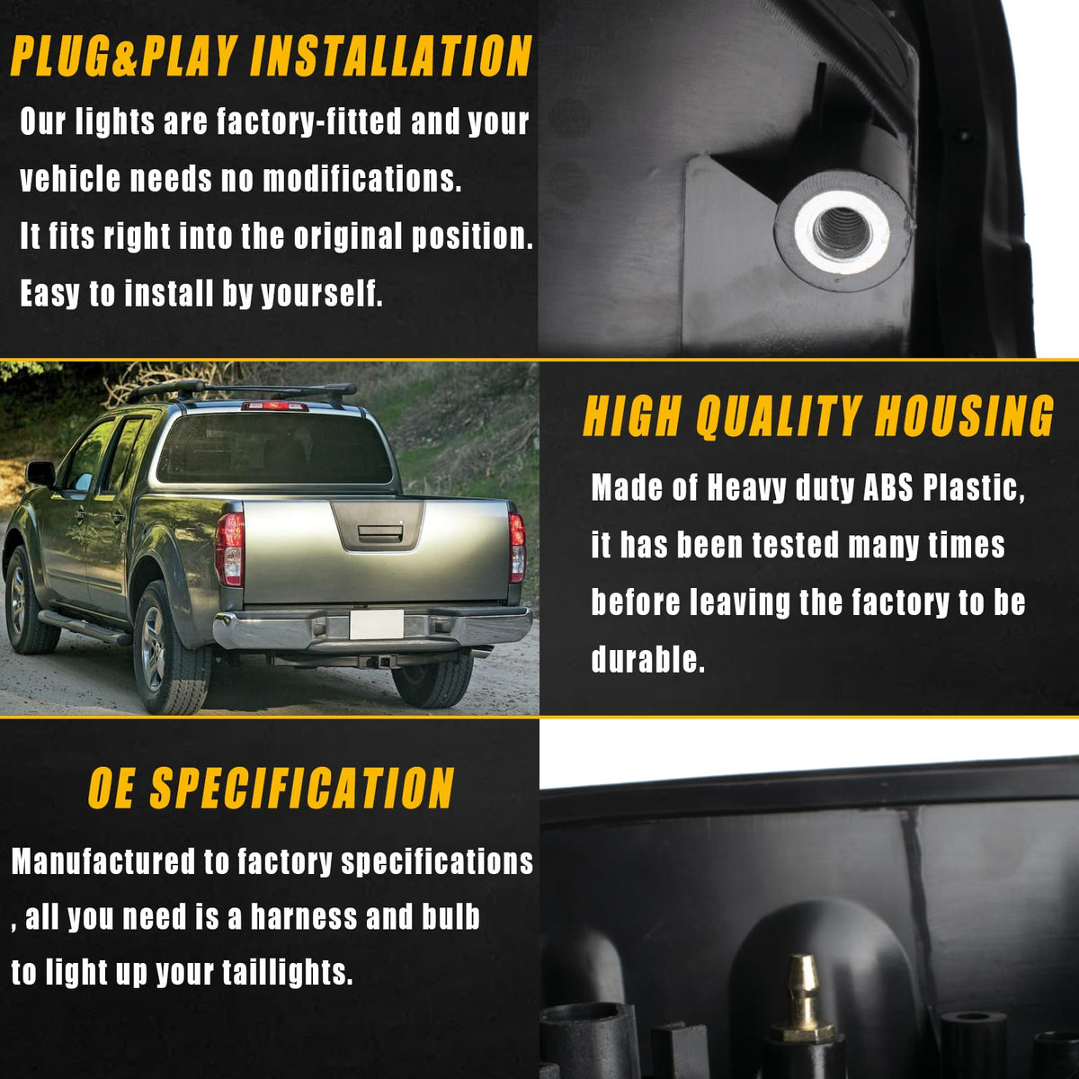 Boine tail light bulb and upgraded plug detail showing ready-to-install convenience