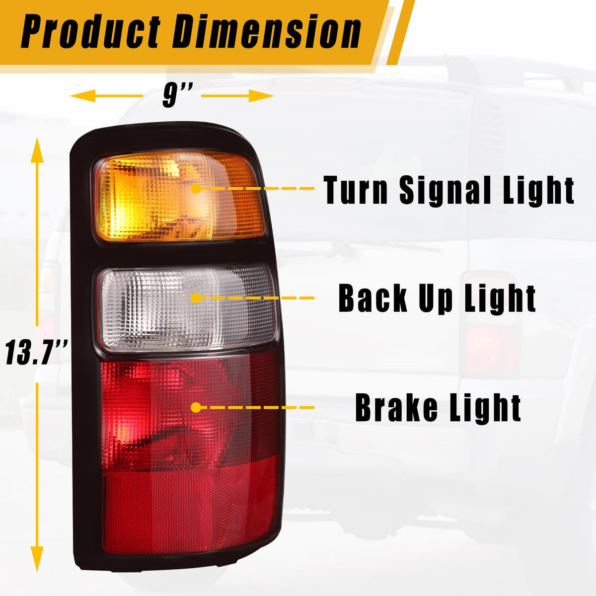 Boine tail light close-up of clear lens texture highlighting light clarity benefit