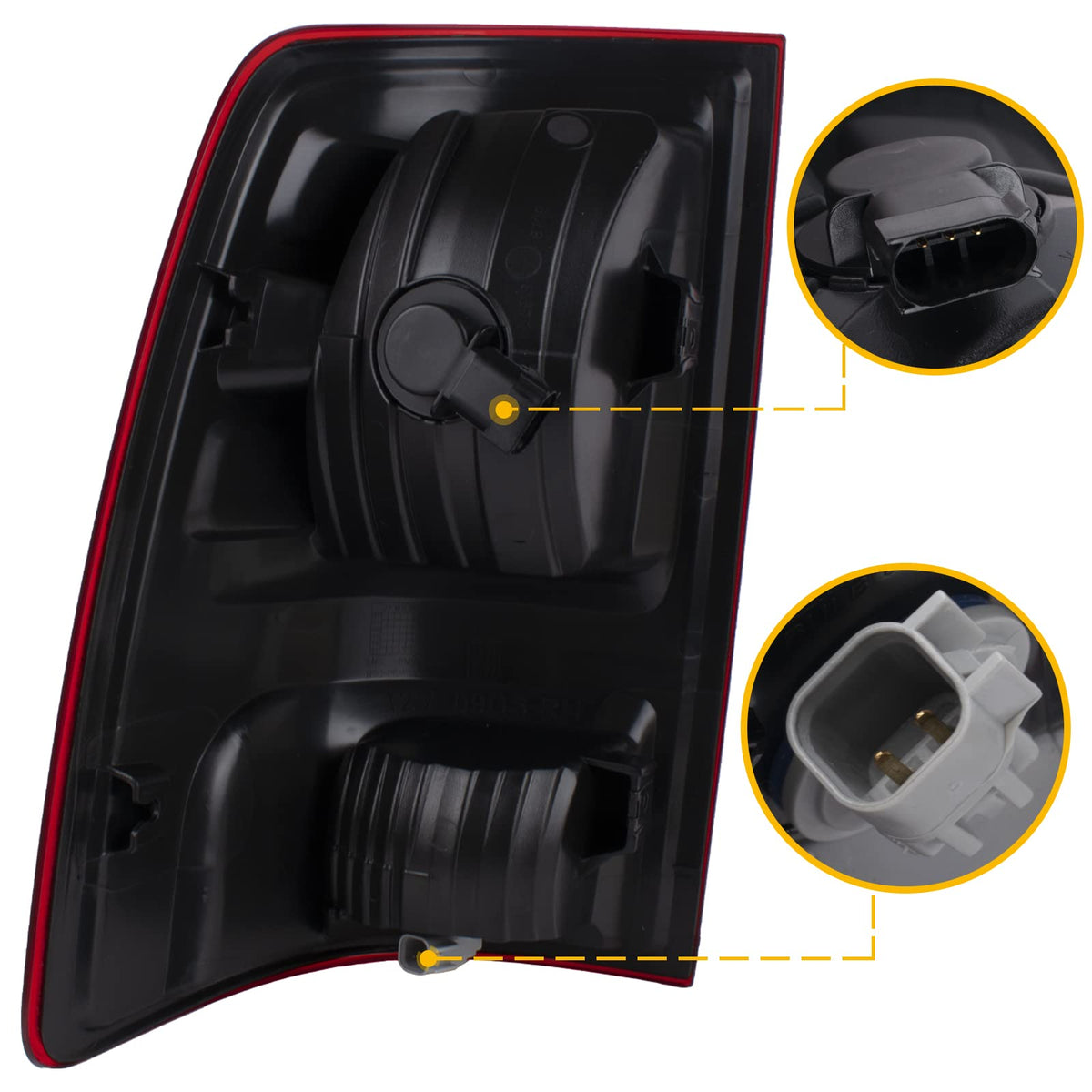 Boine close-up of taillight lens texture highlighting durable finish