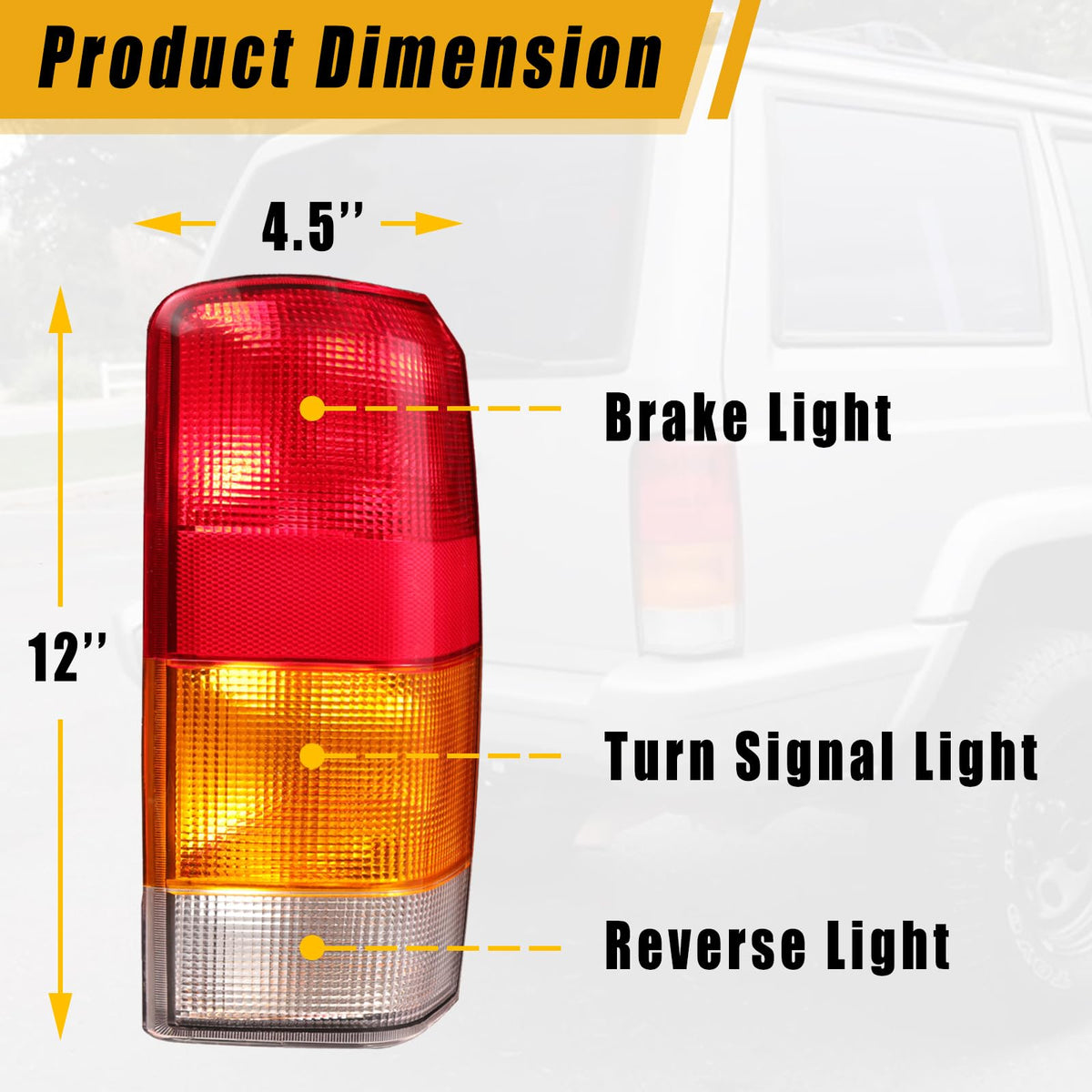 Boine tail light close-up of ABS texture for durable long-lasting finish