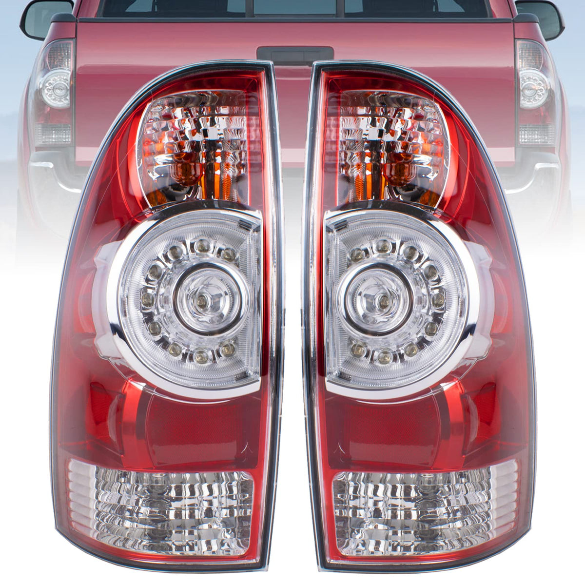 Boine front view of tail light showing fit and clean finish for Tacoma