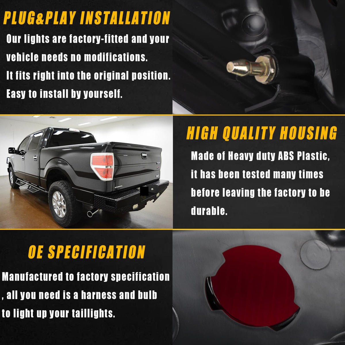 Boine tail light installed on Ford F150 passenger side demonstrating correct alignment