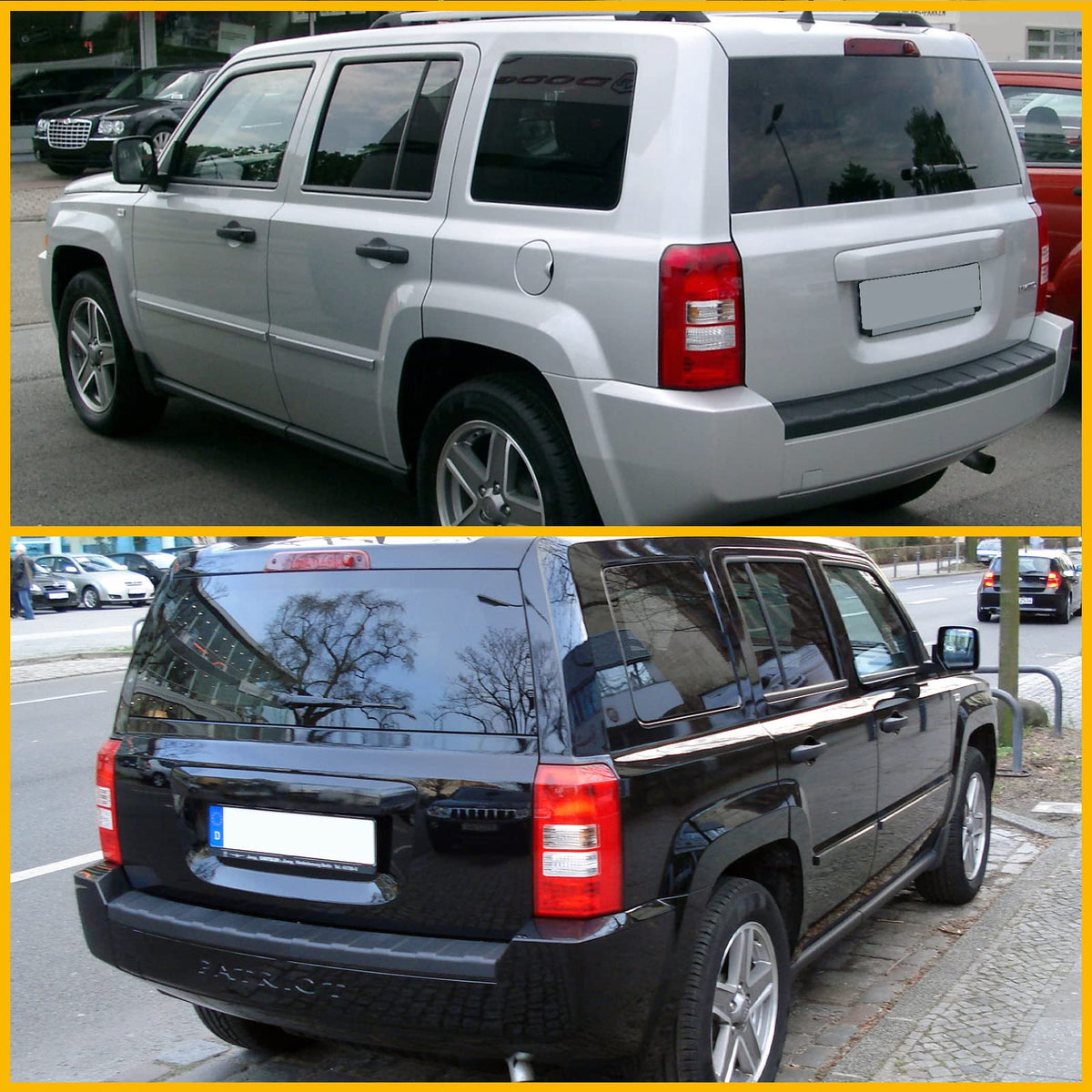Boine tail light mounted on Jeep Patriot demonstrating final fit