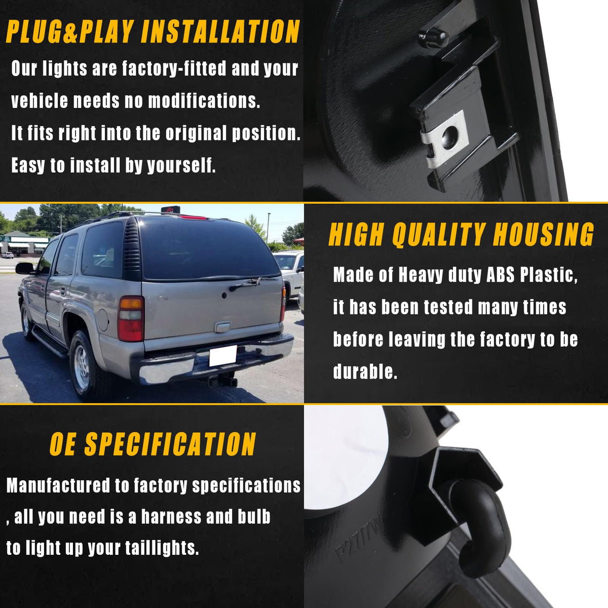 Boine tail light installed on Chevy Tahoe illustrating restored brake and signal visibility