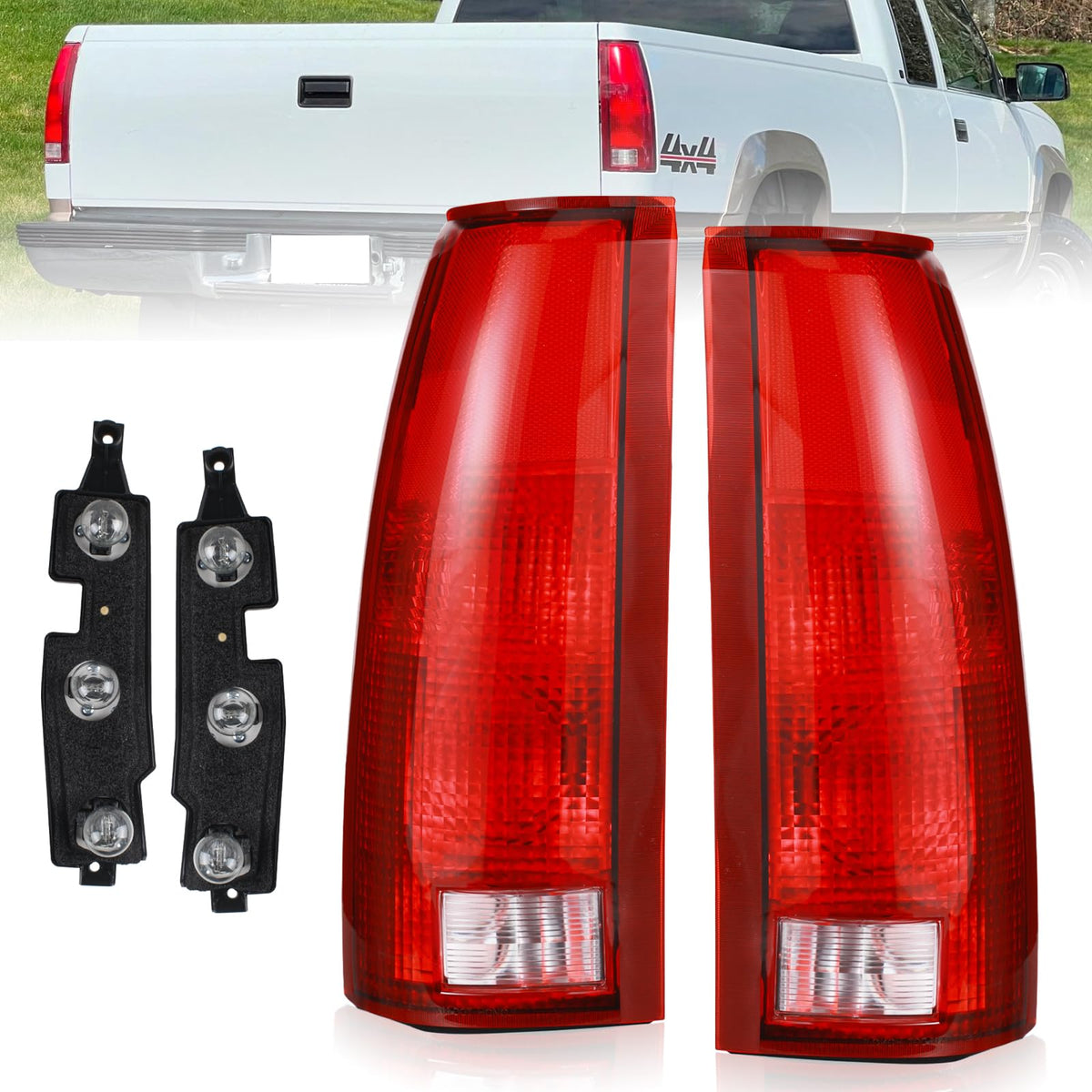 Boine red taillight front assembly showing lens and benefits of clear visibility