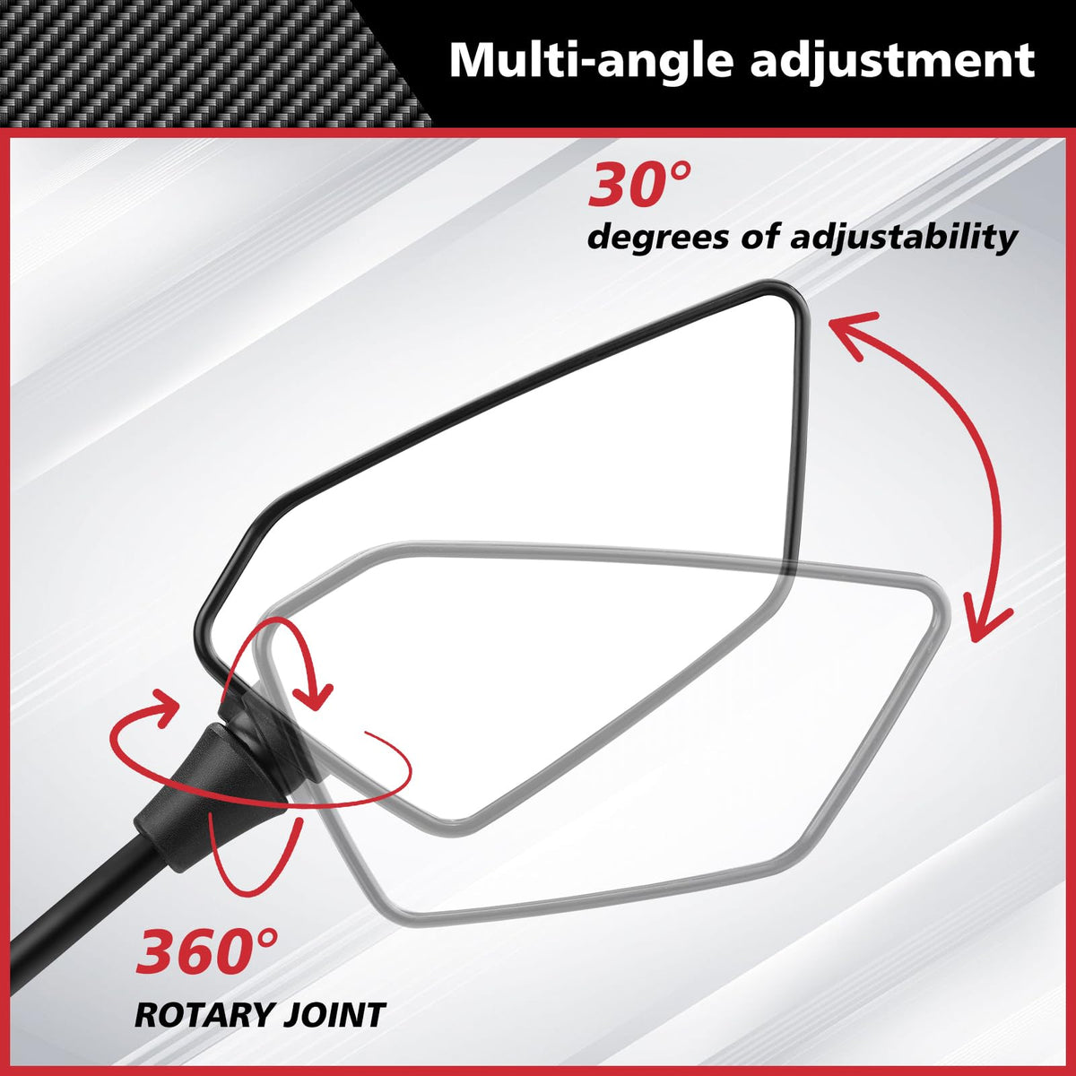 BOJE close-up of convex lens highlighting expanded rear visibility benefit