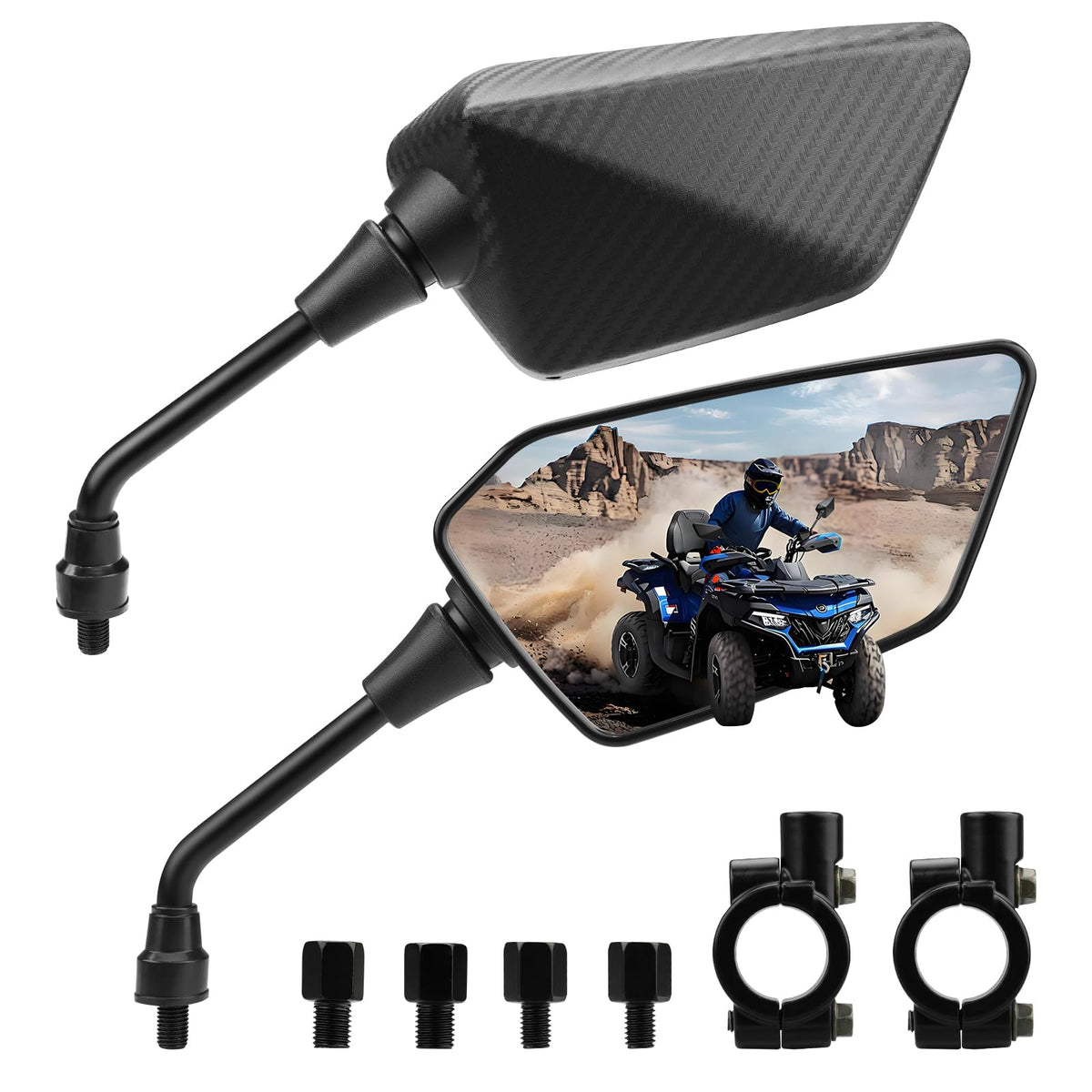 BOJE front view of mirror pair showing clear wide-angle reflection and safety