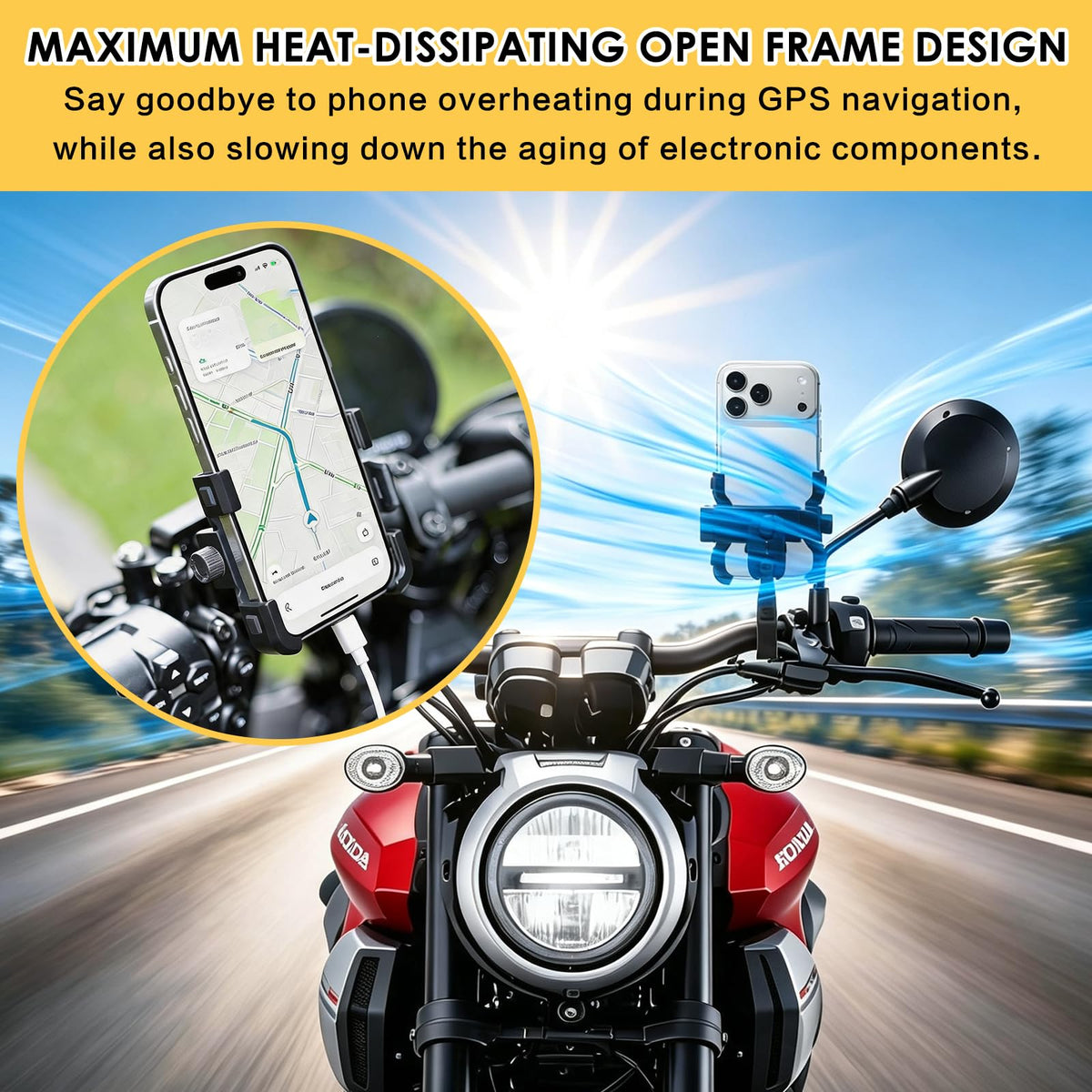 BOJE open-back frame with camera cutout promoting cooling and recording