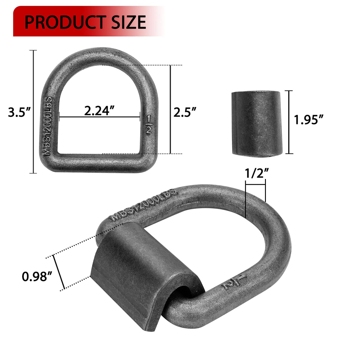 BOKE YOUNG close-up forged D-ring detail showing heavy steel and treated surface for durability
