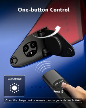 bokman NEMA 5-15 adapter attached to charger for Level 1 household charging