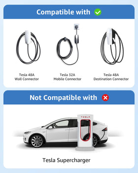 bokman plug connected to Tesla showing full 50A power delivery