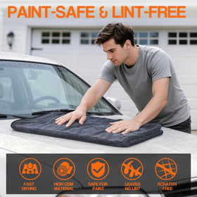 Bolant towel on large panel showing streak-free finish and coverage benefit