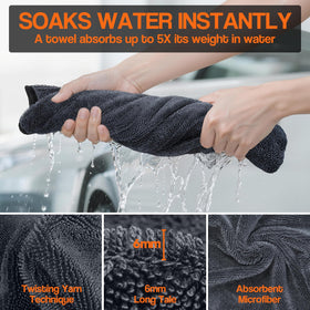 Bolant towel drying car hood in use, demonstrating faster drying benefit