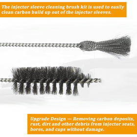 Bolaxin flat-bottom brush detail showing polished face for safe injector cup sealing