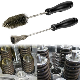 Bolaxin brush in use cleaning an injector seat to remove carbon and improve sealing