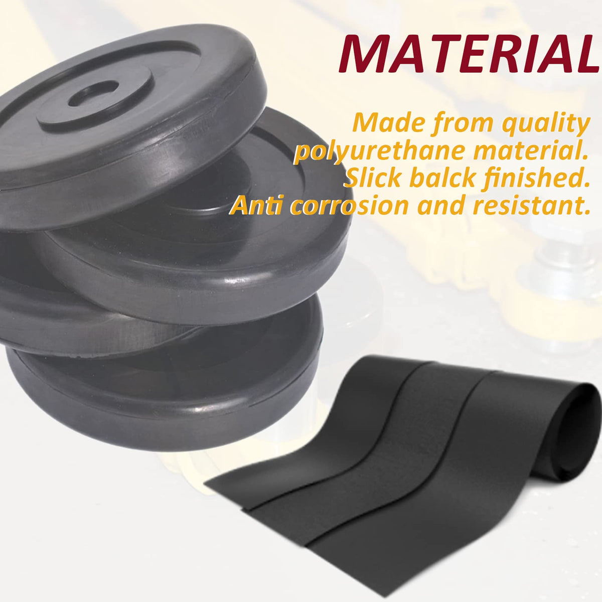 Bolaxin pad installed on BendPak lift arm demonstrating protective contact