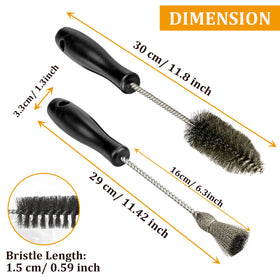 Bolaxin close-up of spiral tube brush bristles demonstrating durable stainless steel cleaning