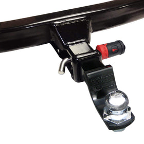 BOLT lock installed on truck hitch demonstrating secure towing protection