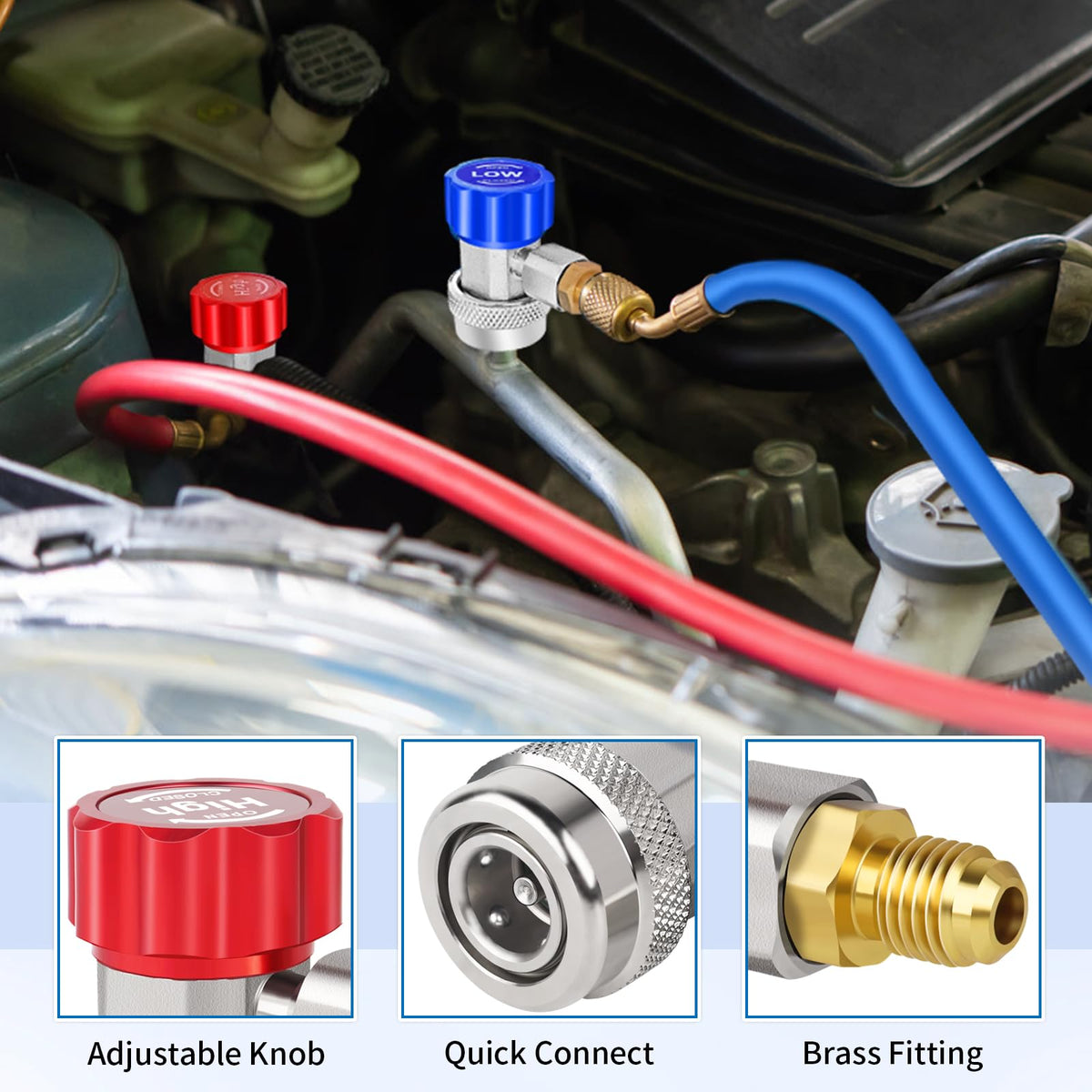 Boltigen adjustable knob detail showing precise control to prevent leaks